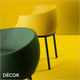 Décor Select - Koala Chair with a Dramatically Curved Wrap-Around Backrest and a Tubular Metal Frame - In Designer Fabrics & Eco Leathers - Décor for Business