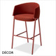 Décor Select - Koala Bar Stool with a High Back and a Dramatically Curved Wrap-Around Backrest, Bar and Counter Height - In Designer Fabrics & Eco Leathers - Décor for Business