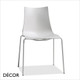 1 S Décor Select - Zebra Stackable Dining Chair with a Technopolymer Body & Powder Coated or Chromed Steel Legs - In Designer Colours & Neutral Tones - Décor for Business