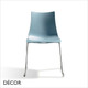 1 S Décor Select - Zebra Dining Chair with a Technopolymer Body & Powder Coated or Chromed Steel Sledge Legs - In Designer Colours & Neutral Tones - Décor for Business