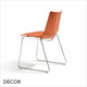 1 S Décor Select - Zebra Dining Chair with a Technopolymer Body & Powder Coated or Chromed Steel Sledge Legs - In Designer Colours & Neutral Tones - Décor for Business