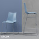 1 S Décor Select - Zebra Dining Chair with a Technopolymer Body & Powder Coated or Chromed Steel Sledge Legs - In Designer Colours & Neutral Tones - Décor for Business