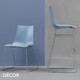 1 S Décor Select -  Zebra Bar Stool with a Technopolymer Body & Powder Coated or Chromed Steel Legs, Bar & Counter Height - In Designer Colours & Neutral Tones - Décor for Business