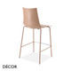1 S Décor Select -  Zebra Bar Stool with a Technopolymer Body & Powder Coated or Chromed Steel Legs, Bar & Counter Height - In Designer Colours & Neutral Tones - Décor for Business