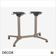 Décor Dinova - Ambra Flip-Top Stackable Twin Pedestal Dining Table Base in Aluminium for Indoor and Outdoor Use - In Designer Neutral Tones - Décor for Business