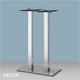 Tiffany Rectangular Poseur Table Base with Twin Square Columns - In Satin Steel or Black Powder-Coated Steel - Décor for Business
