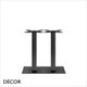 Tiffany Rectangular Dining Table Base with Twin Square Columns - In Satin Steel or Black Powder-Coated Steel - Décor for Business