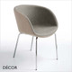 Midj - Sonny Tub Chair with High Armrests and Straight Metal Legs - In Designer Fabrics & Eco Leathers - Décor for Designers