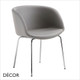 Midj - Sonny Tub Chair with High Armrests and Straight Metal Legs - In Designer Fabrics & Eco Leathers - Décor for Designers