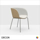 Midj - Sonny Tub Chair with High Armrests and Straight Metal Legs - In Designer Fabrics & Eco Leathers - Décor for Designers