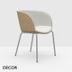 Midj - Sonny Tub Chair with High Armrests and Straight Metal Legs - In Designer Fabrics & Eco Leathers - Décor for Designers