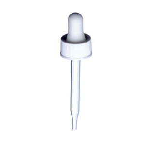 Dropper (18-400 crc, 70 mm) White Ribbed Child-Resistant Cap/Bulb. GPI 18/400 - (1000 pcs/case)