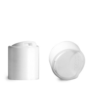 24/410 White PP Plastic Smooth Disc Cap (4000 pcs/case)