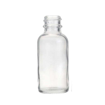1 oz Clear Boston Round Flint Glass Bottle with 20-400 Neck Finish - (360 pcs/case)