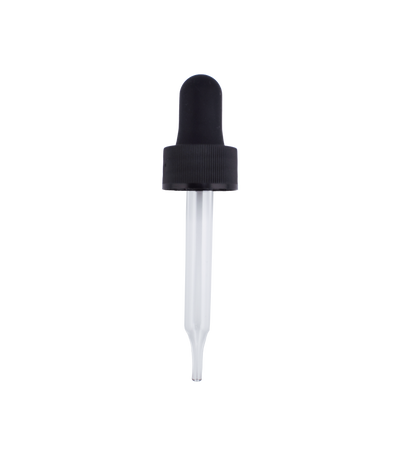 Dropper (18-400 non-crc, 76mm) Black Ribbed Cap/ Bulb GPI 18/400 - (1000 pcs/case)