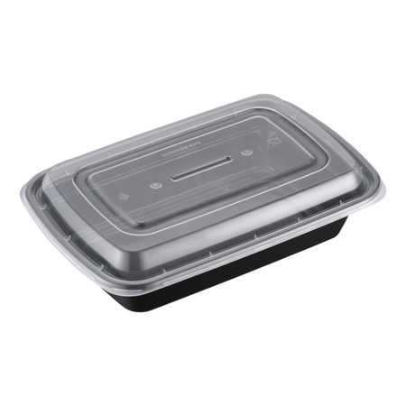 16oz Rectangular Microwaveable Container with Lid, 7.8x5.31x1.3", 150 Sets (50/6)