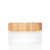 100g Frosted Glass Cream Jar with Bamboo Lid