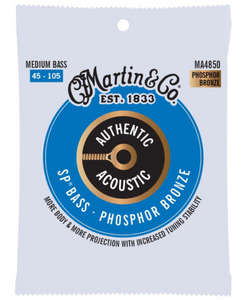 Martin MA4850 Authentic Acoustic SP Phosphor Bronze Bass Guitar Strings, Medium 45-105