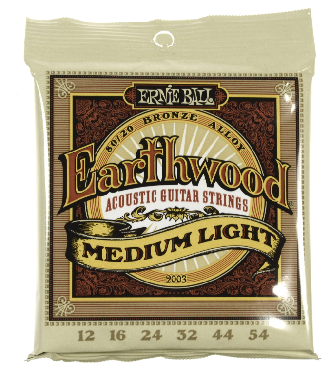 Ernie Ball 2003 Earthwood Medium Light .012 - .054 Acoustic 80/20 Bronze Strings