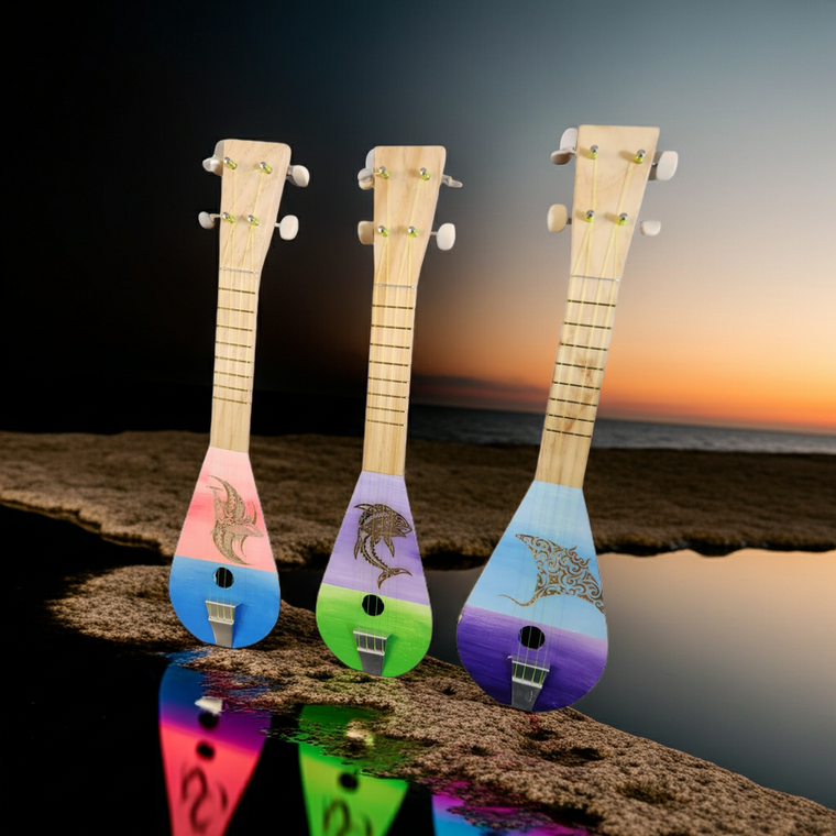 Coconut ukulele Assorted designs and colours
