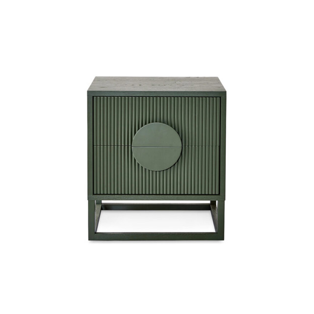 Maximus Bedside Cabinet Olive Green front view