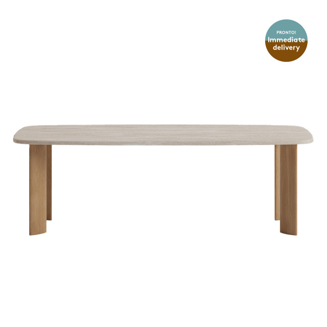 Viano Travertine Dining Table - Front Image Viano Travertine Dining Table - Front Image