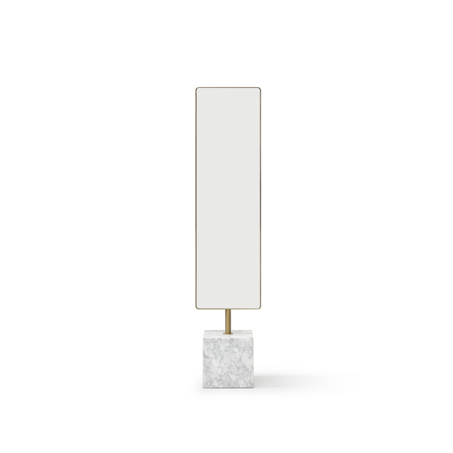 Tetra Mirror Swivel Carrara Marble - Front Image Tetra Mirror Swivel Carrara Marble - Front Image
