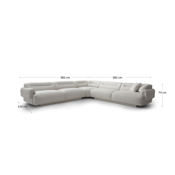 Frankie Modular Lounge White dimensions