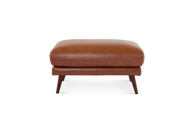 Marley Leather Ottoman - front 2