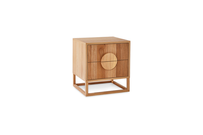 Maximus Bedside Cabinet Natural angled view