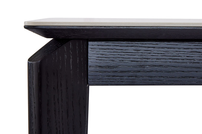 Seville Console Table - zoomed in corner top and leg