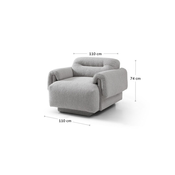 Frankie 1 Seat Lounge Steam dimensions