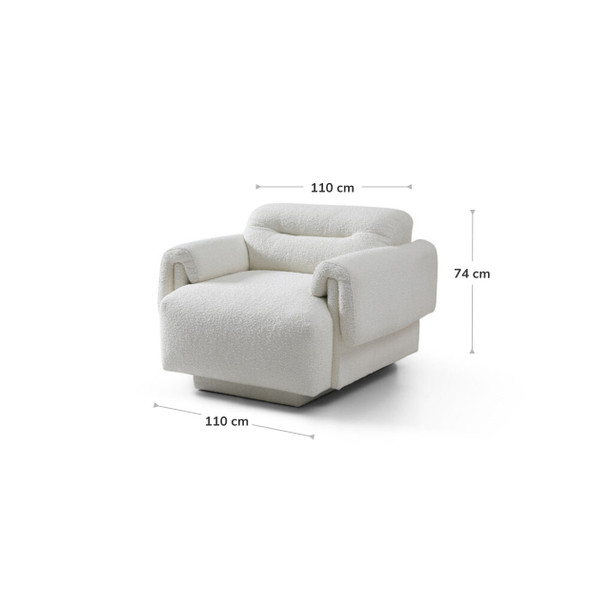 Frankie 1 Seat Lounge Polar dimensions