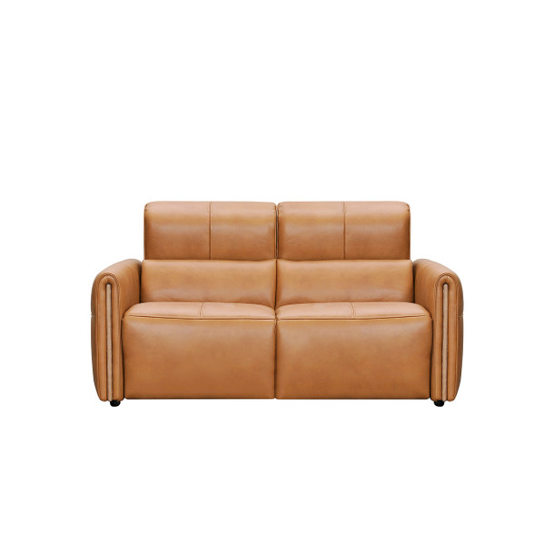 Neeson 2 Seat Leather Recliner Lounge Tan front view