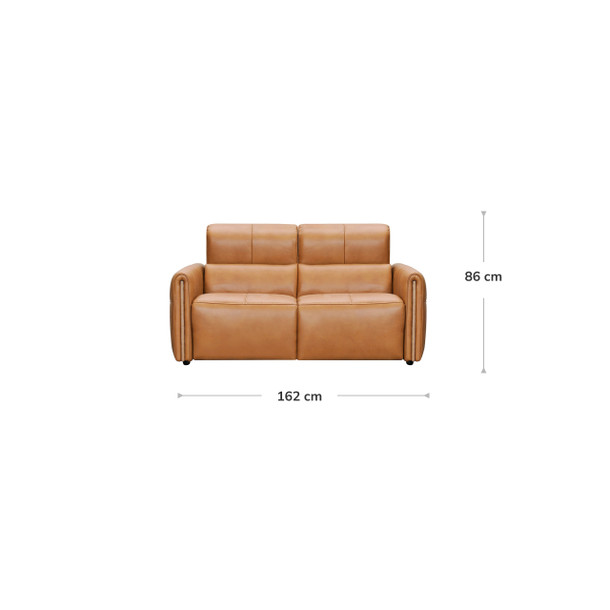 Neeson 2 Seat Leather Recliner Lounge Tan dimensions