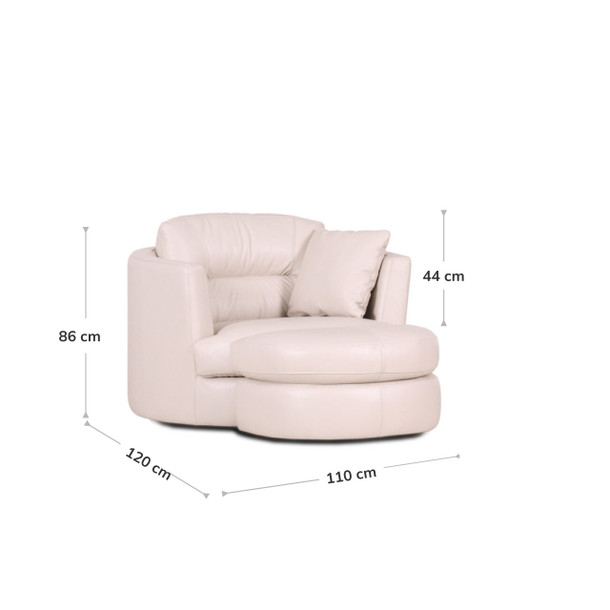 Snuggle Swivel Leather Chair dimensions