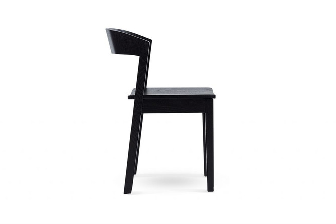 Maha Dining Chair Black Oak side view