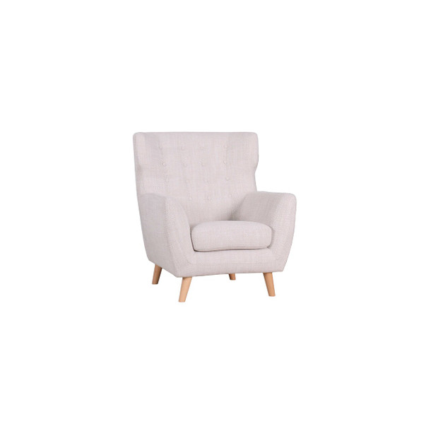 Heron Occasional Chair Sussex Marshmallow - Natural Legs - angled