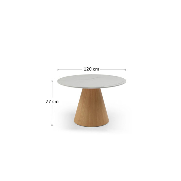 Tavamo Round Dining Table dimensions