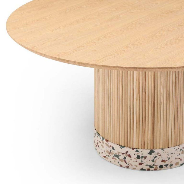 Lantine Round Dining Table Natural/Terrazzo 120 Dia zoomed in