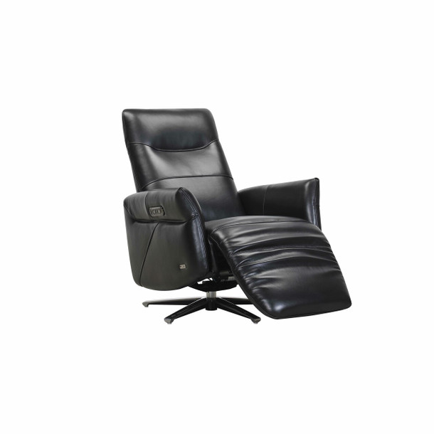 London Recliner Chair Black angle reclined view