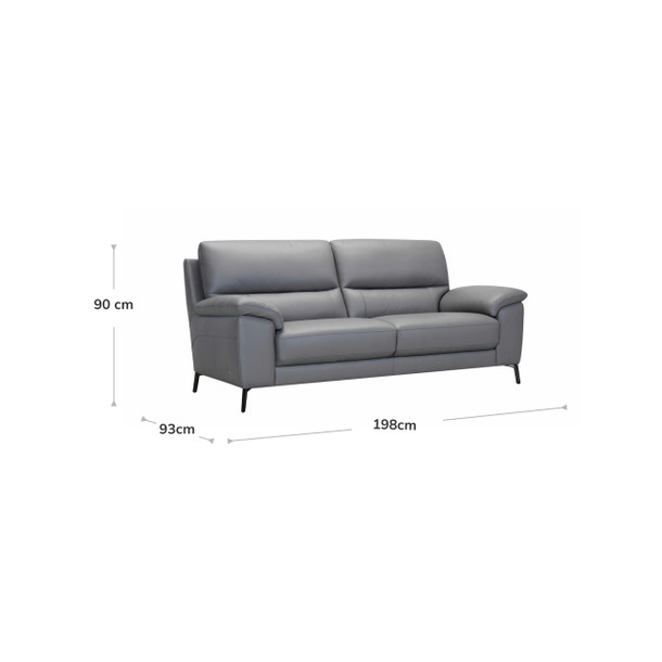 Ivy 3 Seat Lounge Dark Grey dimensions