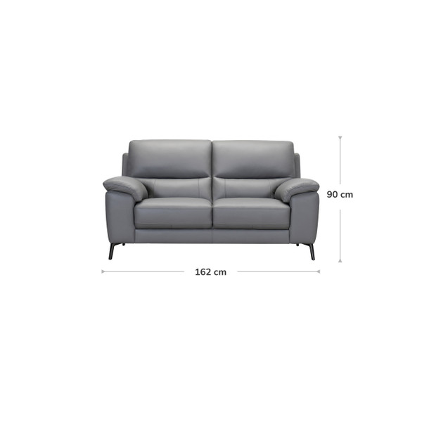 Ivy 2 Seat Lounge Dark Grey dimensions