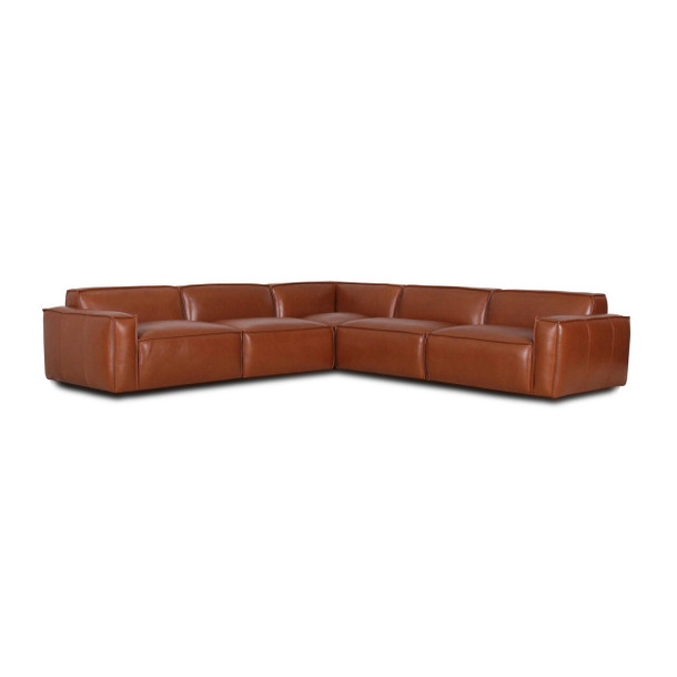 Peru Leather Modular Lounge angled view