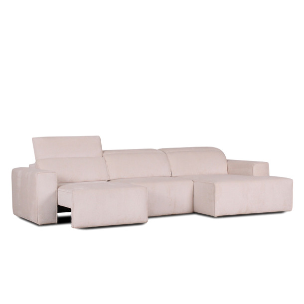Calvin Fabric Chaise Lounge angle view reclined 2