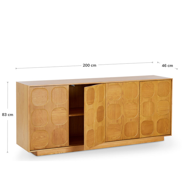 Powell Buffet Natural dimensions