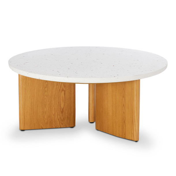 Infinity Coffee Table Seashell Terrazzo Top angled top view