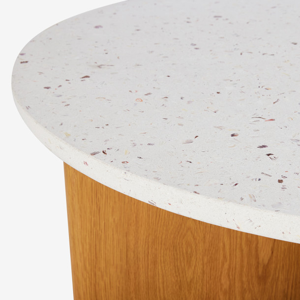 Infinity Coffee Table Seashell Terrazzo Top close up view