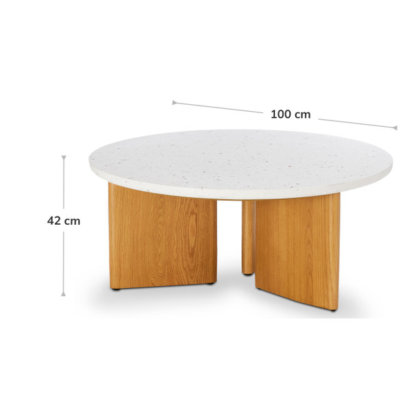Infinity Coffee Table Seashell Terrazzo dimensions
