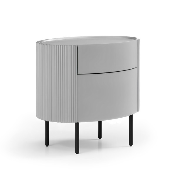 Lantine Bedside Table Matte Grey angle view
